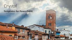  Presentation with tower - PPT layouts featuring tower-of-chiesa-san-pietro background and a light gray colored foreground
