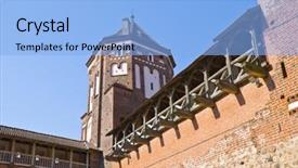  Presentation with tower - Slides with tower of mir castle background and a  colored foreground