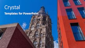  Presentation with cologne - Slide set with tower-of-the-city-hall background and a teal colored foreground