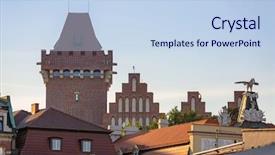  Presentation with royal - PPT theme consisting of tower of the royal castle background and a sky blue colored foreground