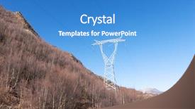  Presentation with electrical power distribution - Cool new theme with tower or power tower electricity backdrop and a teal colored foreground