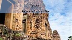  Presentation with tower - Presentation theme consisting of tower-pre-rup-temple-angkor background and a light blue colored foreground