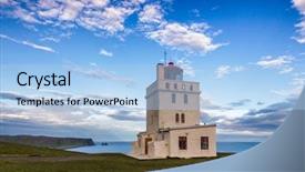 Presentation with vietnam culture popular tourist destination - Presentation design enhanced with tower safety - dyrholay lighthouse dyrh laeyjarviti background and a light blue colored foreground
