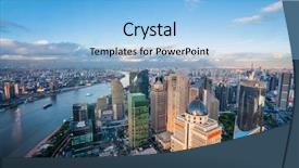  Presentation with oriental shanghai - Cool new PPT layouts with tower shanghai lujiazui financial center backdrop and a light blue colored foreground