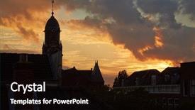  Presentation with tower - Amazing presentation theme having tower silhouette with dramatic sunset backdrop and a black colored foreground