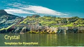  Presentation with strength - PPT theme having tower strength - euphrates river and rumkale fortress background and a tawny brown colored foreground