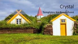  Presentation with tower - Amazing presentation design having tower with gabled red roof backdrop and a light blue colored foreground