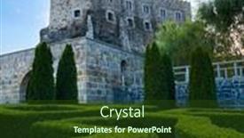  Presentation with tower - PPT theme with tower-with-georgian-flag background and a tawny brown colored foreground