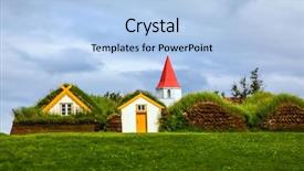  Presentation with cultural - Cool new theme with tower with red gabled roof backdrop and a light blue colored foreground