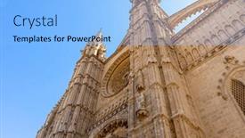  Presentation with masonry - Presentation design having towering-spires-ornate-masonry and a light blue colored foreground