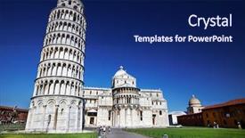 Presentation with italy - Colorful presentation enhanced with towers - leaning tower pisa italy backdrop and a navy blue colored foreground