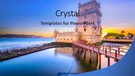  Presentation with free air traffic control tower - Cool new presentation theme with towers - lisbon portugal at belem tower backdrop and a light blue colored foreground