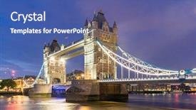  Presentation with dusk - Theme with towers - london tower bridge sunset dusk background and a ocean colored foreground