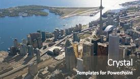  Presentation with toronto - PPT layouts featuring towers of downtown toronto canada background and a gray colored foreground