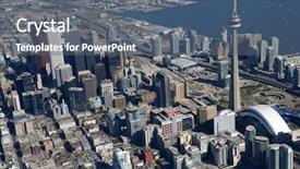  Presentation with toronto - Audience pleasing slides consisting of towers of downtown toronto canada backdrop and a gray colored foreground