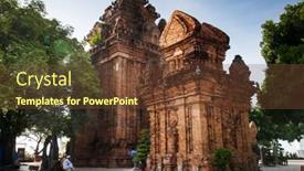  Presentation with towers - Presentation theme with towers-of-po-nagar-near background and a tawny brown colored foreground