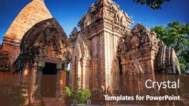  Presentation with civilization - Amazing presentation having towers of po nagar near nha trang in vietnam towers were built by the cham civilization backdrop and a tawny brown colored foreground