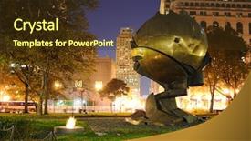  Presentation with twin towers - PPT theme enhanced with towers of the world trade background and a tawny brown colored foreground