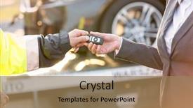  Presentation with truck driver - PPT layouts enhanced with towing - cropped image of tow truck background and a coral colored foreground