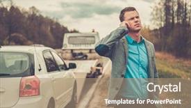  Presentation with tow truck - Beautiful presentation design featuring towing - man calling while tow truck backdrop and a coral colored foreground
