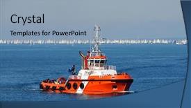  Presentation with towing - PPT theme enhanced with towing boat background and a light blue colored foreground