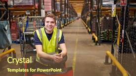  Presentation with distribution - Amazing PPT layouts having towing ship - young man leaning on tow backdrop and a tawny brown colored foreground