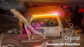  Presentation with towing - PPT theme with towing-truck-on-the-move background and a tawny brown colored foreground