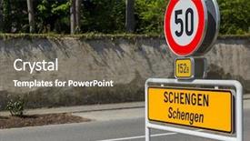  Presentation with luxembourg - PPT layouts featuring border town - sign in schengen luxembourg background and a gray colored foreground