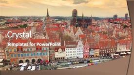  Presentation with poland - Amazing presentation theme having town and motlawa river poland backdrop and a coral colored foreground