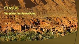  Presentation with oasis - Audience pleasing PPT theme consisting of town and oasis of tinerhir backdrop and a  colored foreground