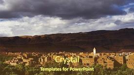  Presentation with oasis - PPT theme with town and oasis of tinerhir background and a  colored foreground