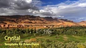  Presentation with oasis - Audience pleasing PPT theme consisting of town and oasis of tinerhir backdrop and a  colored foreground