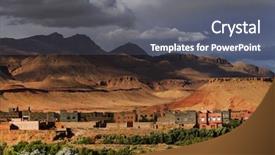  Presentation with oasis - Beautiful PPT theme featuring town and oasis of tinerhir backdrop and a  colored foreground