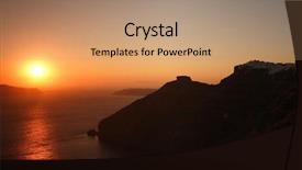  Presentation with sun rising over north america - Amazing presentation theme having town as the sun set backdrop and a  colored foreground