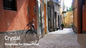  Presentation with street - Audience pleasing PPT layouts consisting of town at the famous italian backdrop and a gray colored foreground