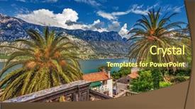  Presentation with sea - PPT layouts enhanced with town by the sea montenegro background and a tawny brown colored foreground