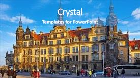  Presentation with royal blue - Slides having town evening sunset and blue background and a teal colored foreground