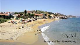  Presentation with beach - Amazing PPT theme having town for the large expatriate backdrop and a coral colored foreground