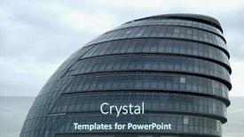  Presentation with town hall - Colorful PPT layouts enhanced with town hall glass building backdrop and a ocean colored foreground