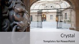  Presentation with town hall - Amazing PPT theme having town hall in aix-en-provence france backdrop and a light gray colored foreground