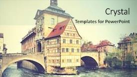  Presentation with town hall - Slides featuring town hall in bamberg germany instagram style filtred image background and a mint green colored foreground
