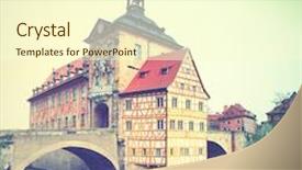 Presentation with town hall - Beautiful slide set featuring town hall on the bridge in bamberg germany instagram style filtred image backdrop and a cream colored foreground