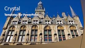  Presentation with town hall - Audience pleasing presentation consisting of town hall veere zeeland netherlands backdrop and a ocean colored foreground