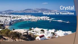  Presentation with aerial view of cape town - Amazing presentation design having town harbor with famous windmill backdrop and a teal colored foreground