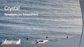  Presentation with aerial view of cape town - Audience pleasing slides consisting of town harbor with famous windmill backdrop and a gray colored foreground