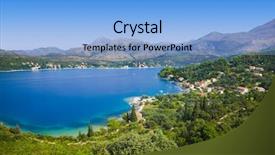  Presentation with croatia - Audience pleasing slide set consisting of town in croatia - abstact travel background backdrop and a light blue colored foreground