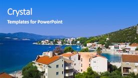  Presentation with croatia - Slides with town in croatia - abstact travel background and a teal colored foreground