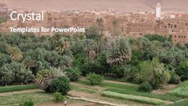  Presentation with hotel de ville or town - Presentation design featuring town in dades valley morocco background and a  colored foreground