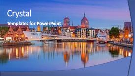  Presentation with poland - Amazing presentation having town in gdansk and catwalk backdrop and a teal colored foreground