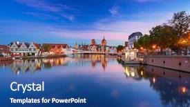  Presentation with old hawaii - Presentation theme consisting of town in gdansk and catwalk background and a ocean colored foreground